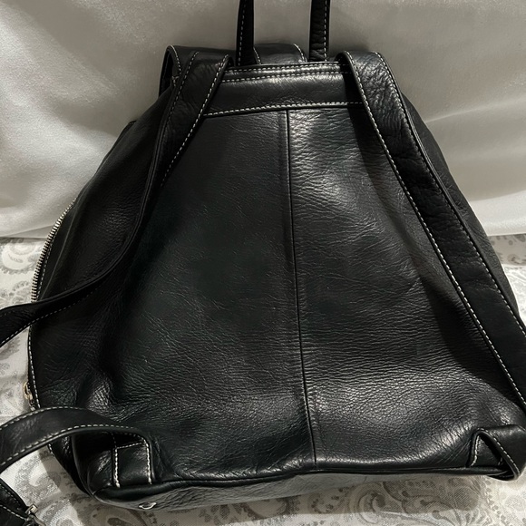 Black soft leather backpack by Perlina👍🌹💥 - Picture 3 of 4